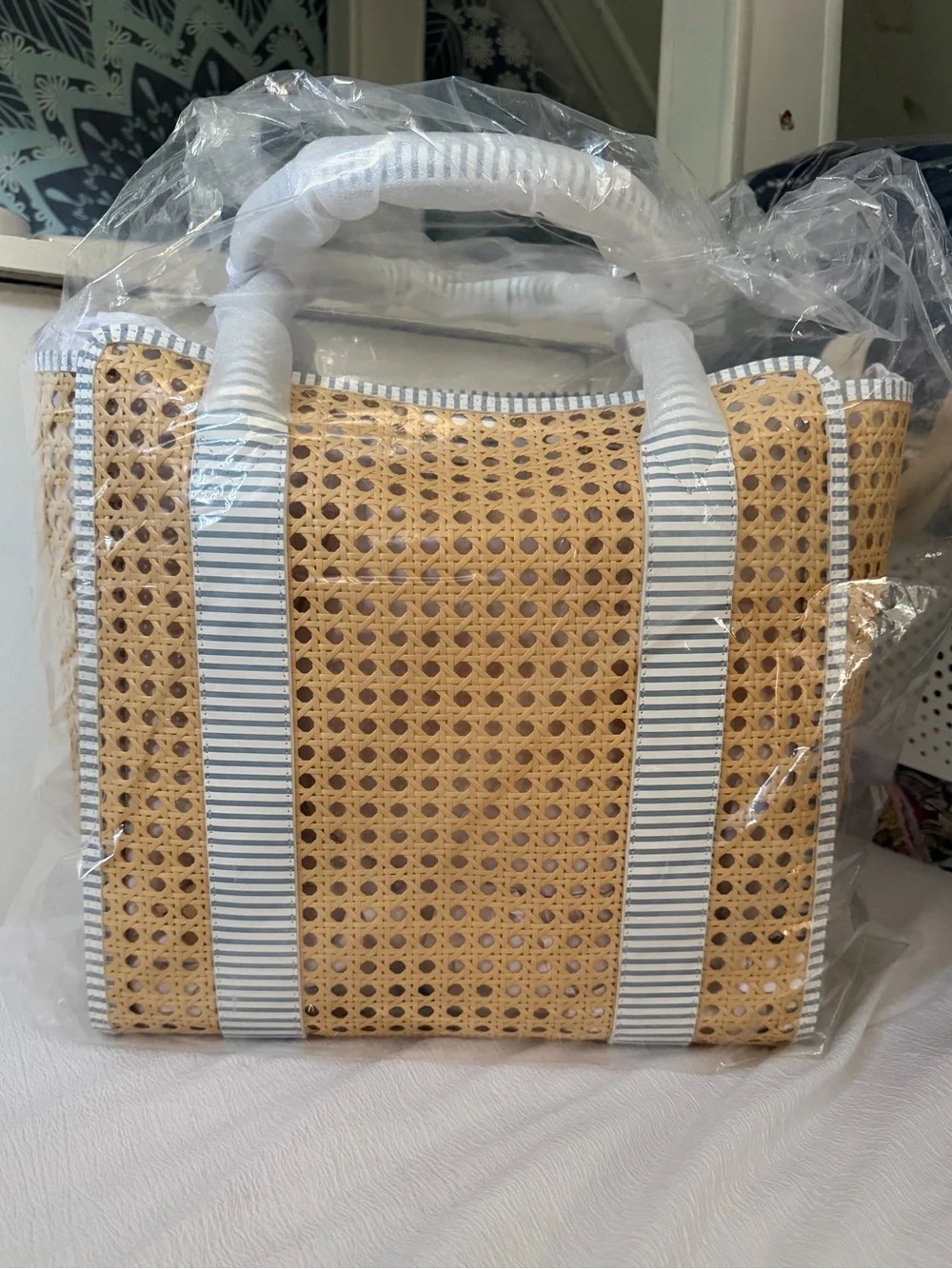 Mark & Graham waterproof canning tote with Pale Blue Trim